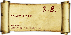 Kepes Erik névjegykártya