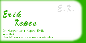 erik kepes business card